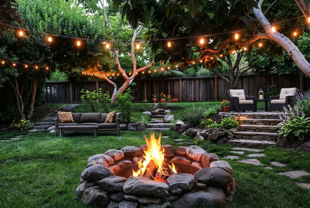 Featured image for: 10 Stone and Rock Fire Pit Ideas for Natural Backyard Style