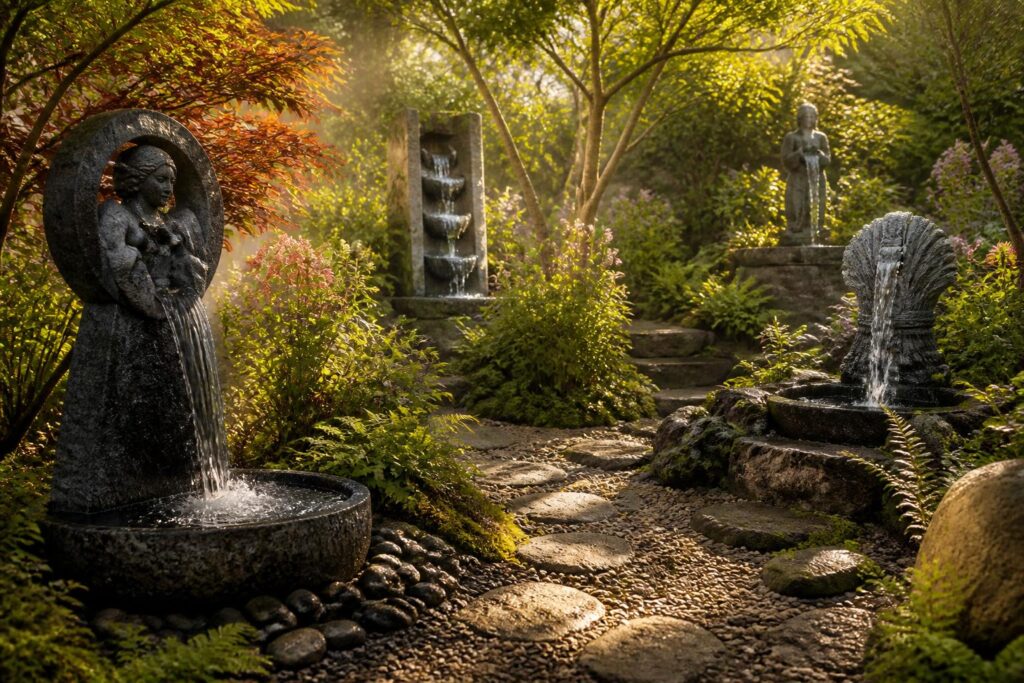 Featured image for: 10 Water Fountain Statue Ideas for a Magical Garden Retreat