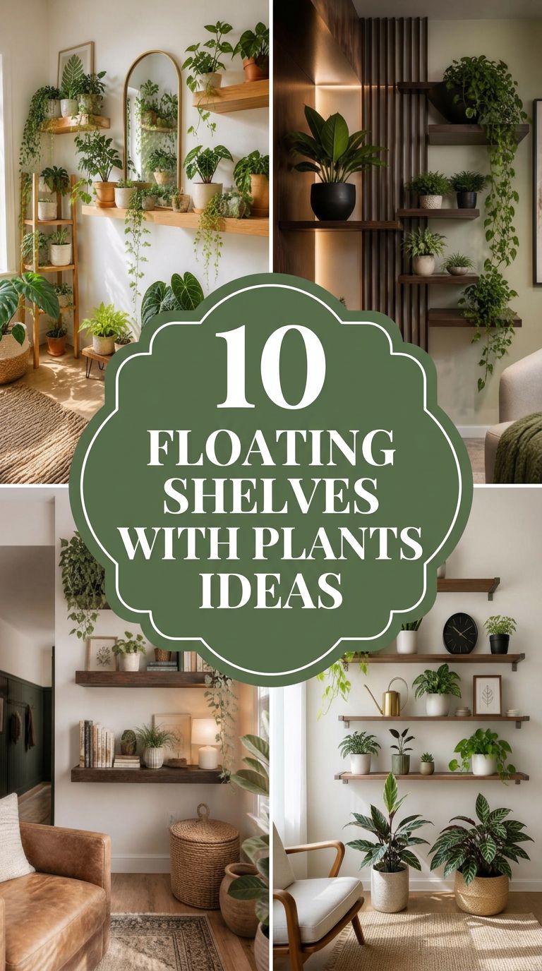 Pinterest banner for 10 Floating Shelves Decor Ideas That Never Look Cluttered