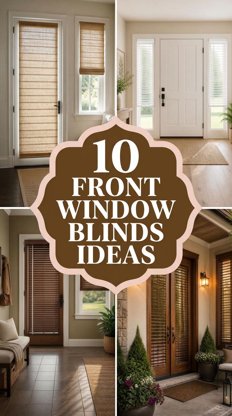 Pinterest banner for 10 Front Window Blinds Ideas for a Stylish & Inviting Entryway