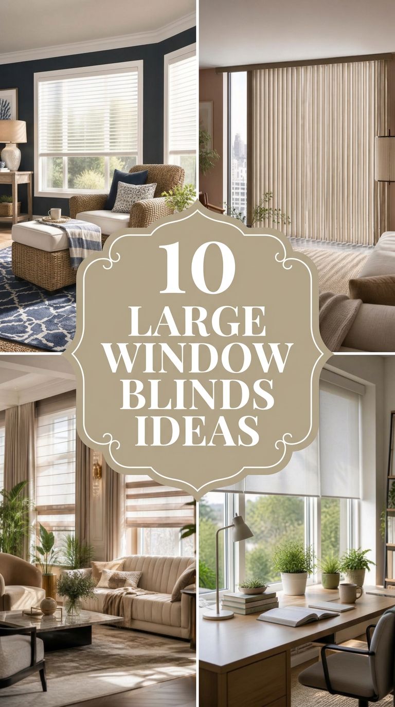 Pinterest banner for 10 Large Window Blinds Ideas for Stylish Modern Spaces