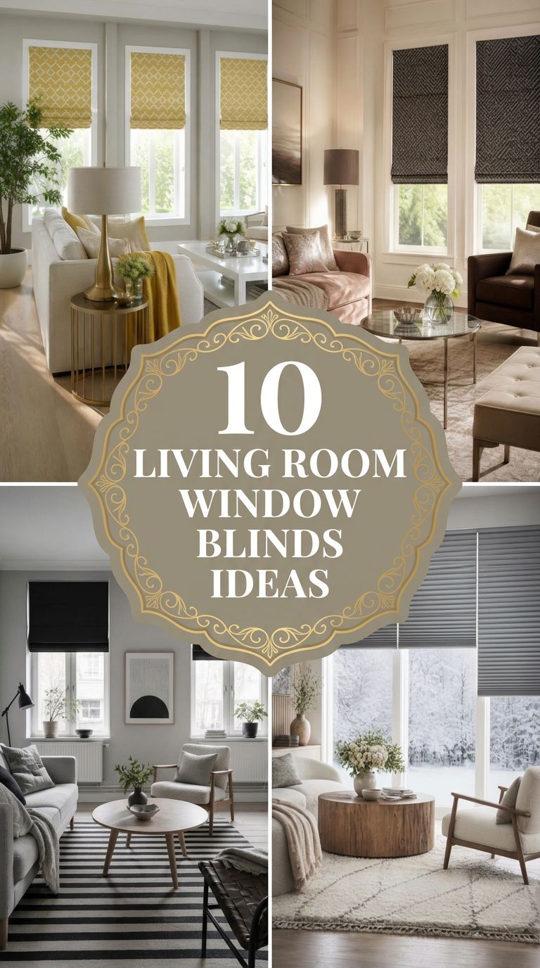 Pinterest banner for 10 Living Room Window Blinds Ideas for a Stylish and Cozy Space
