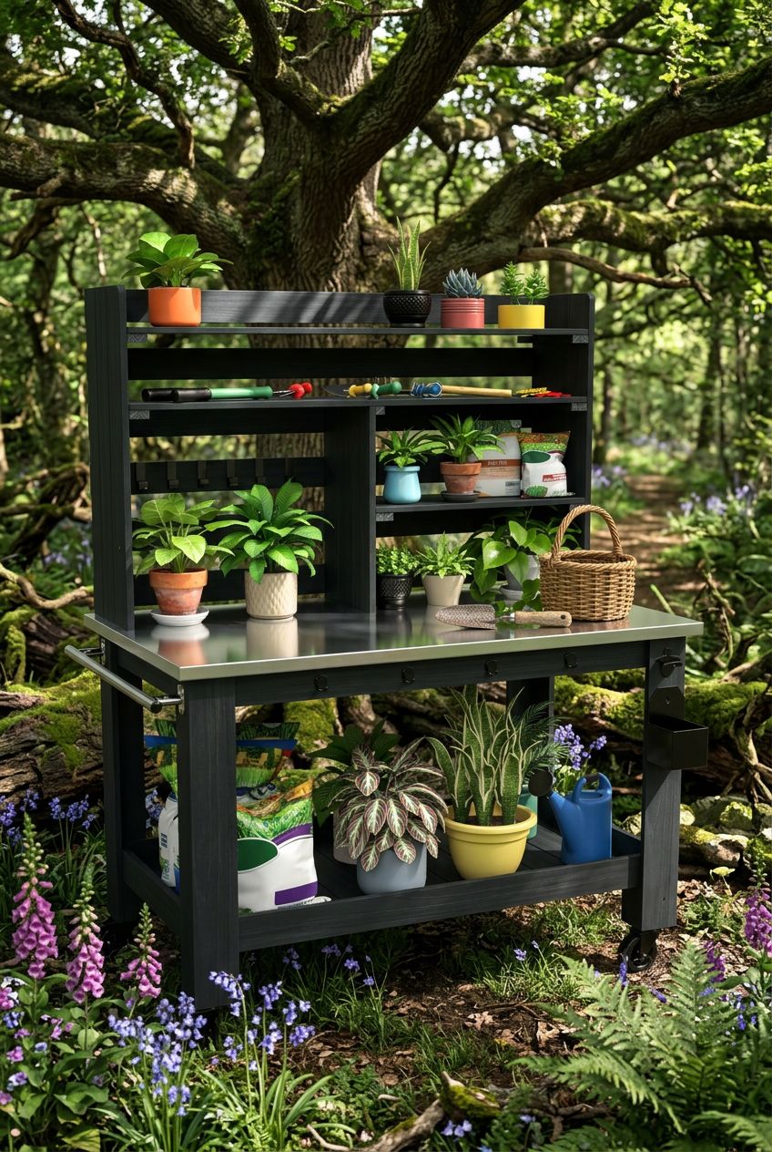 GDLF Potting Bench Table Large Outdoor Kitchen Island