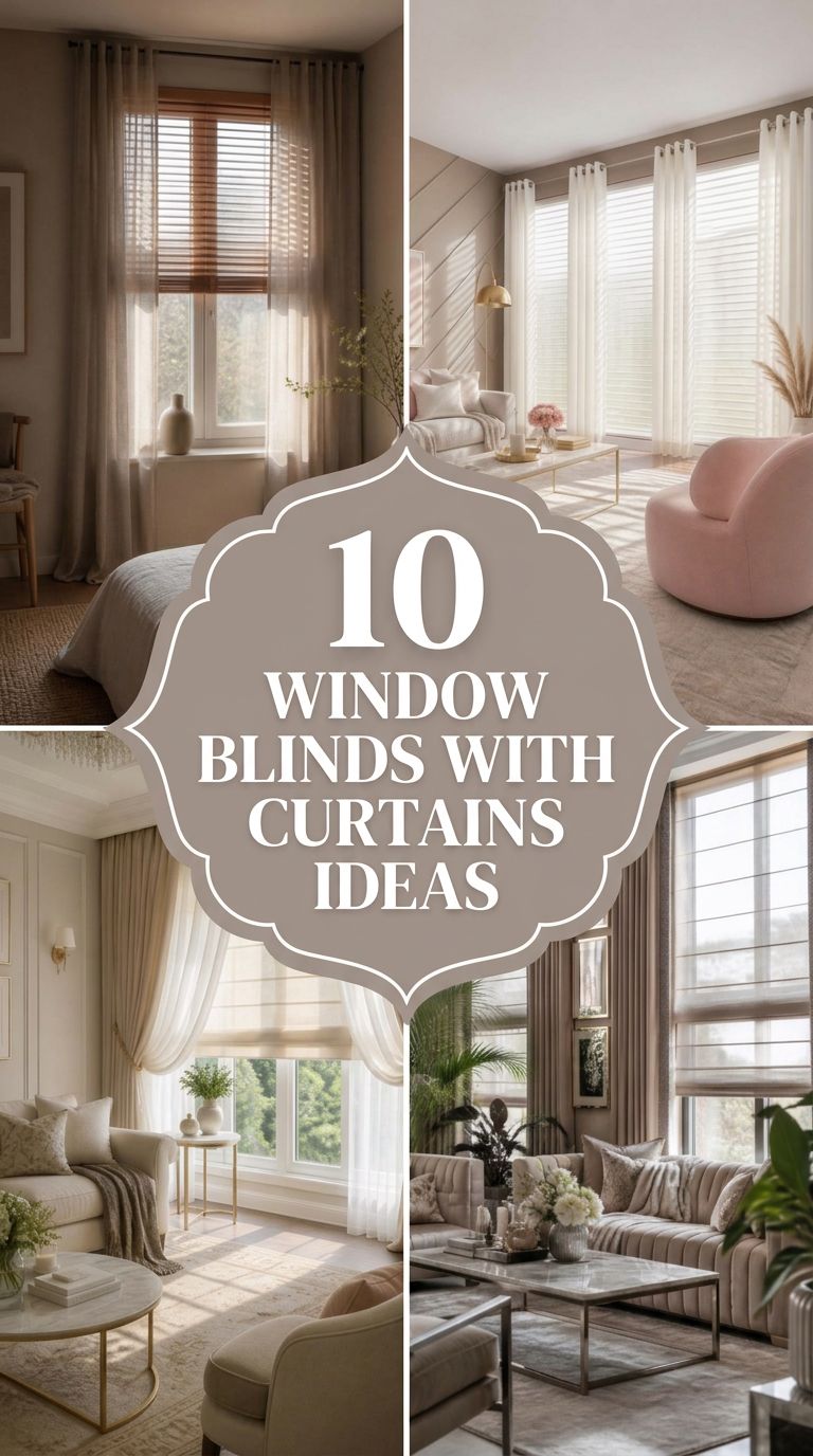 Pinterest banner for 10 Window Blinds with Curtains Ideas for a Cozy Designer Home